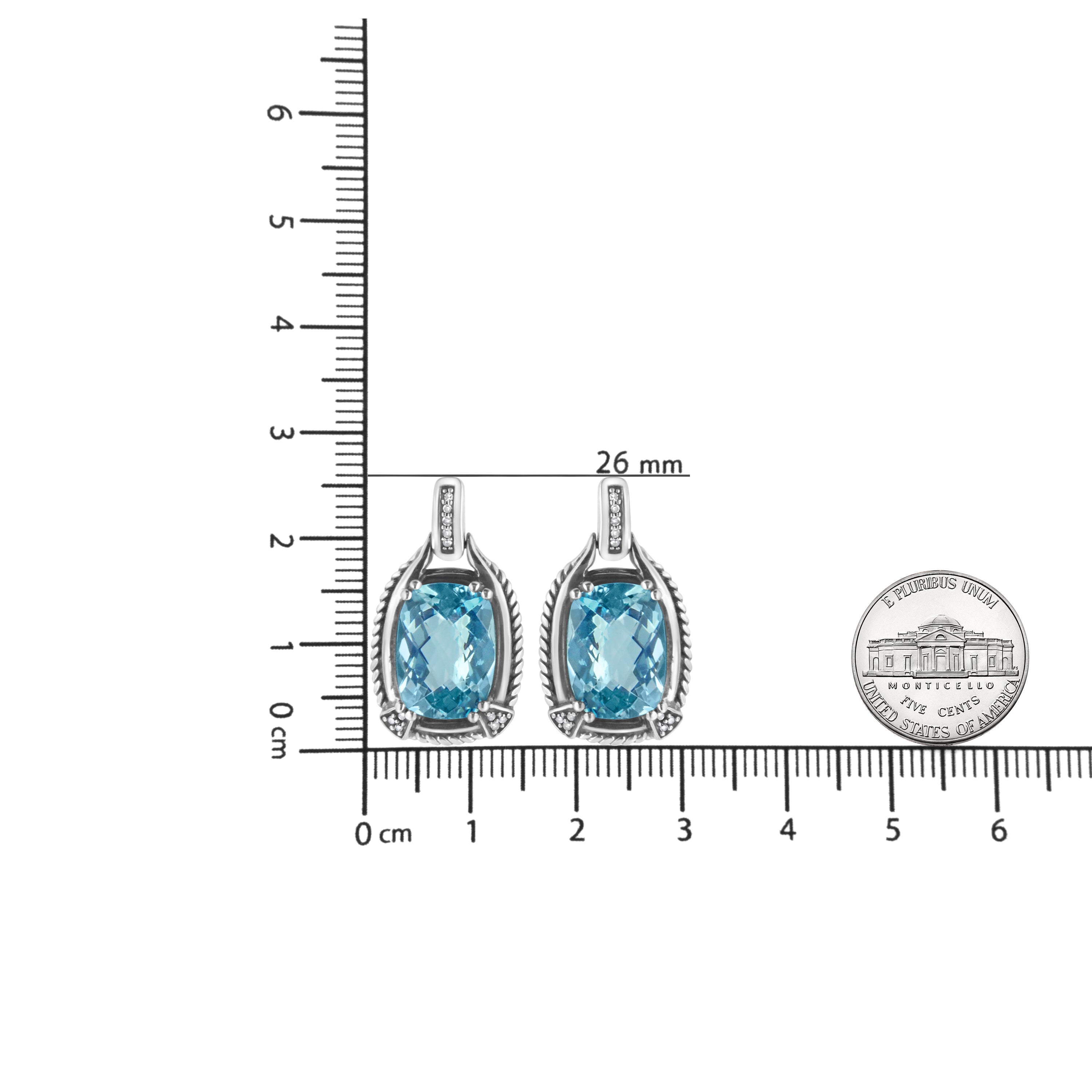 .925 Sterling Silver 14x10MM Cushion Cut Blue Topaz Gemstone and